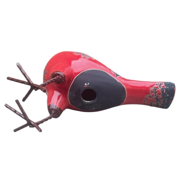 Rustic Red Enamel Bird Figurine - Picture 6 of 14